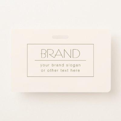 Stylish Editable Template | Off-white & Dark Brown Badge