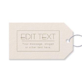 Stylish Editable Template | Off-white & Dark Brown Gift Tags