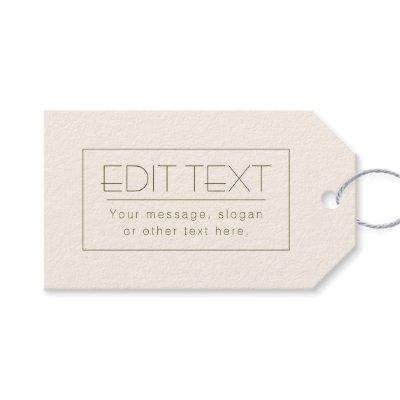Stylish Editable Template | Off-white & Dark Brown Gift Tags