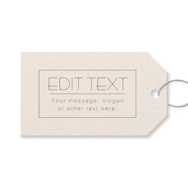 Stylish Editable Template | Off-white & Dark Brown Gift Tags
