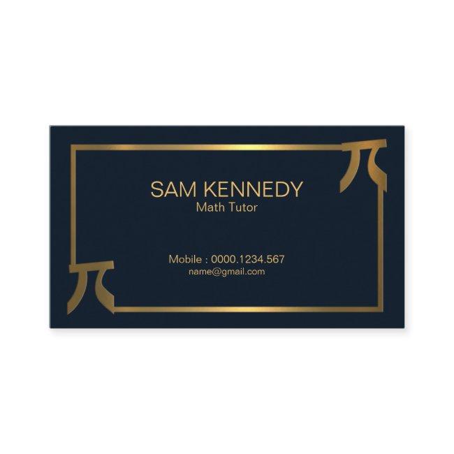 Stylish Elegant Gold Pi Border Math Tutor