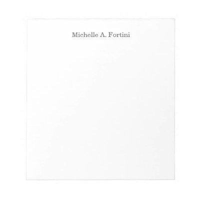 Stylish Elegant Plain Simple White Notepad