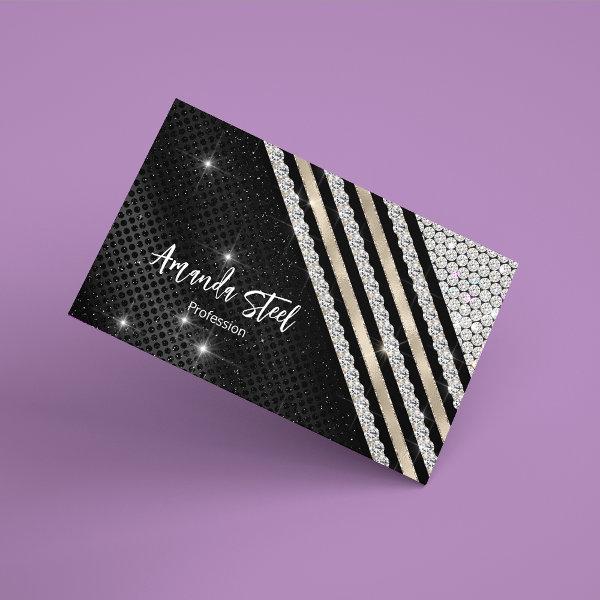 Stylish faux Crystal silver And black Personalised  Magnet