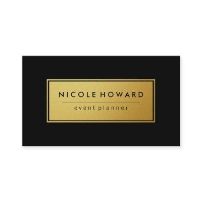 Stylish Faux Gold Frame Black Background