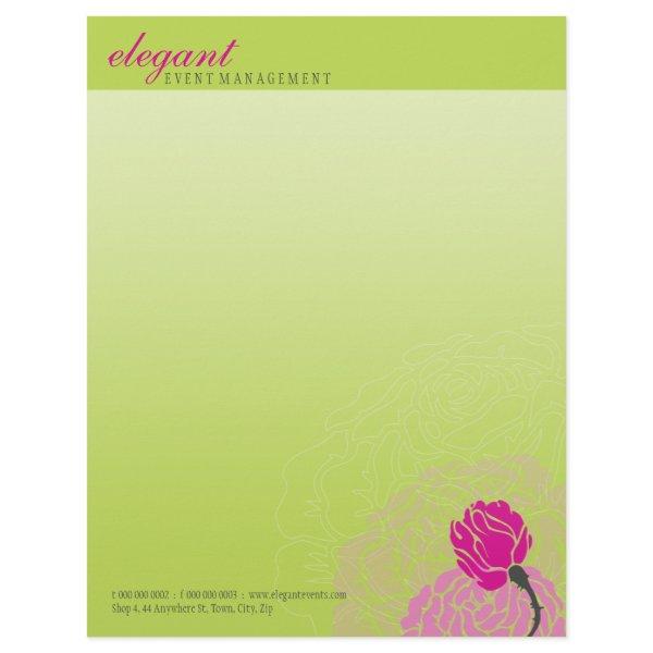 STYLISH FLORAL LETTERHEAD :: elegant rose 6