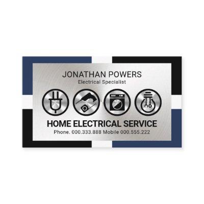 Stylish Frame Silver Electrical Icons