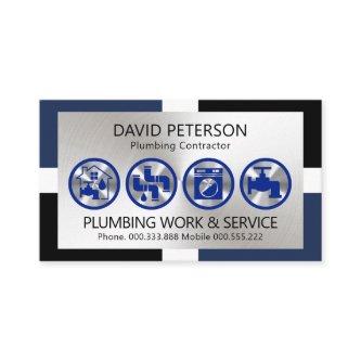 Stylish Frame Silver Plumbing Icons