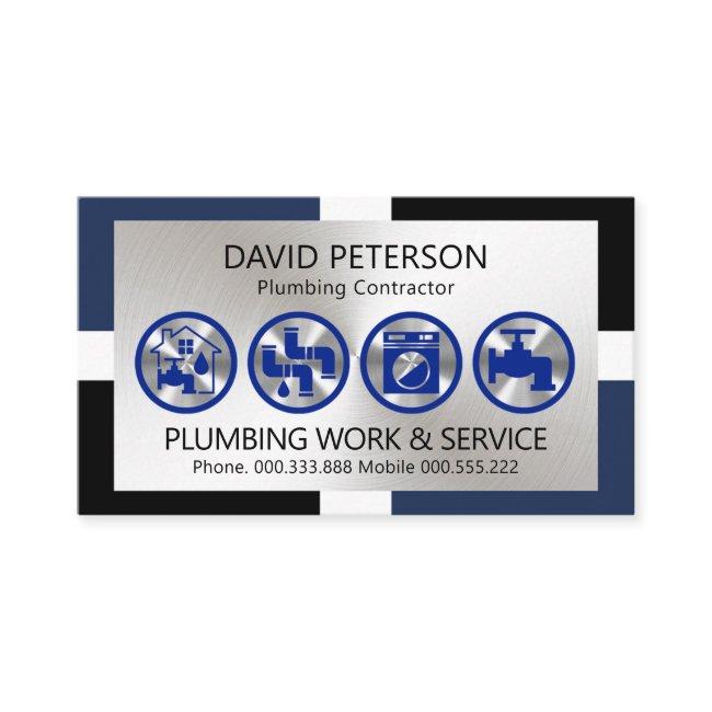 Stylish Frame Silver Plumbing Icons