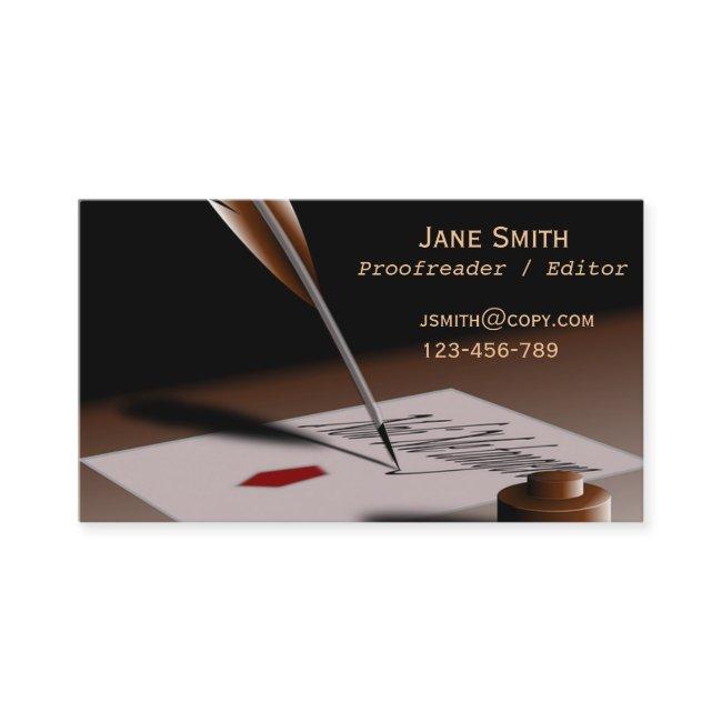 Stylish freelance Proofreader with vintage quill