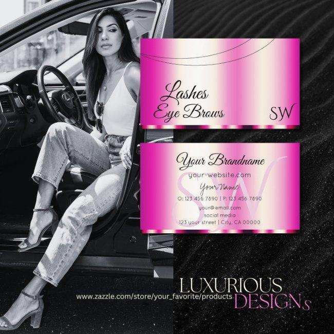 Stylish Girly Pink Glamorous with Initials Modern
