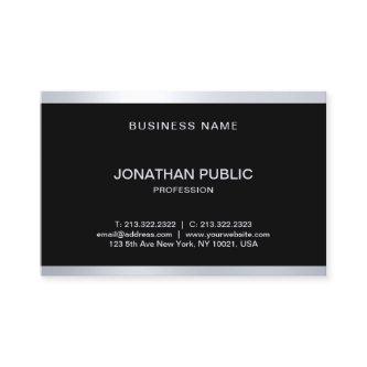 Stylish Glam Black Silver Chic Modern Professional