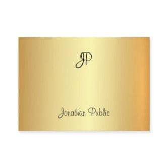 Stylish Gold Calligraphed Monogram Modern Template