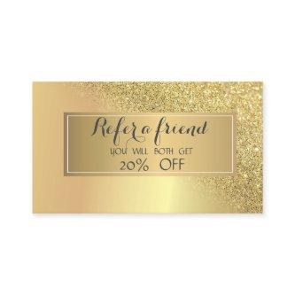 Stylish Gold Glitter Ombre,Frame  Referral Card