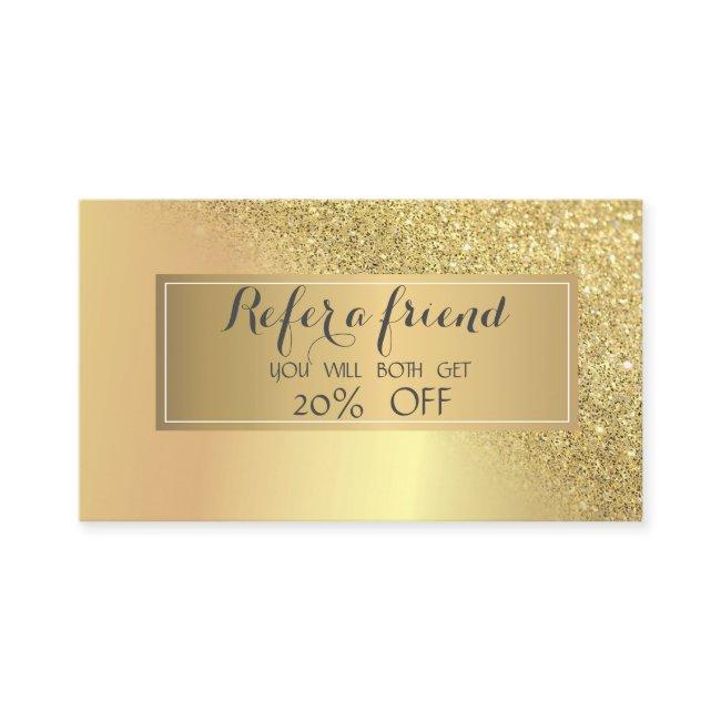 Stylish Gold Glitter Ombre,Frame Referral Card
