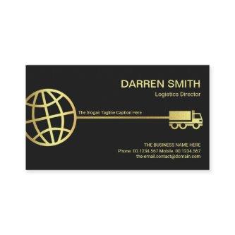 Stylish Gold Globe Logistic Transport Route