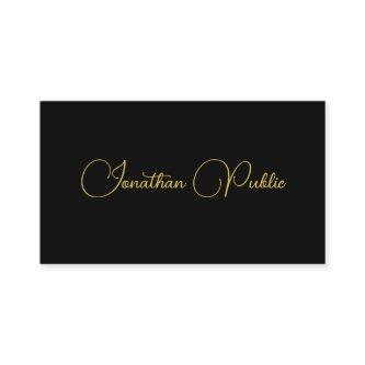 Stylish Gold Handwritten Script Modern Black Plain
