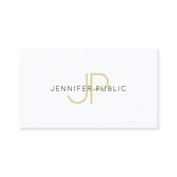 Stylish Gold Monogram Design Trendy Modern Plain