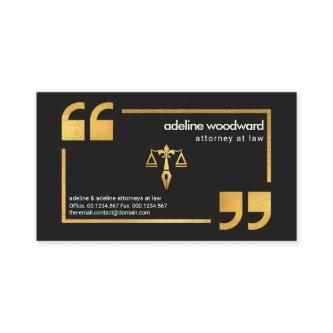 Stylish Gold Quotation Mark Frame Law Justice