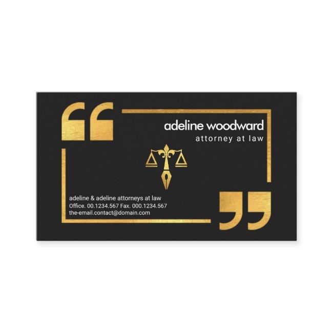 Stylish Gold Quotation Mark Frame Law Justice