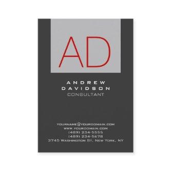 Stylish Gray Stripe Red Monogram
