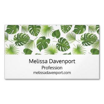 Stylish Green Tropical Leaves Pattern  Magnet