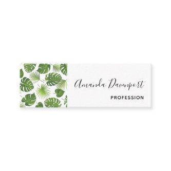 Stylish Green Tropical Leaves Pattern Mini