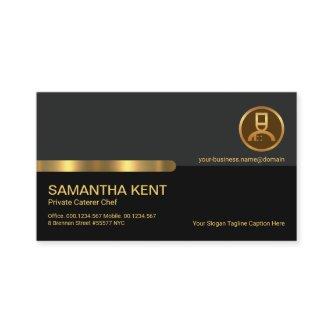 Stylish Grey Black Layer Gold Stripe Private Chef