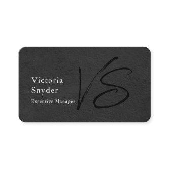 Stylish Grey Black Monogram Professional