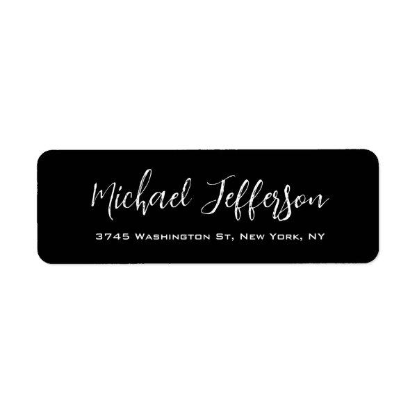 Stylish Handwriting Creative Trendy Black & White Label