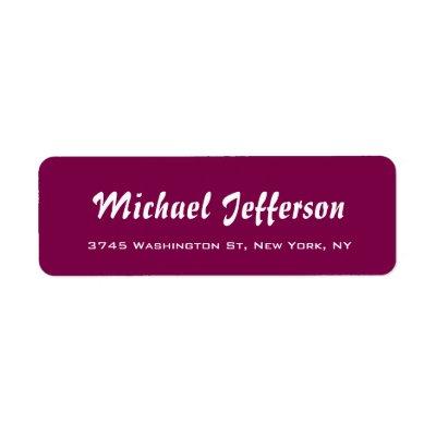 Stylish Handwriting Creative Trendy Wine Color Label