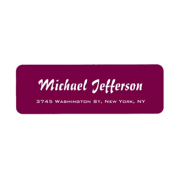 Stylish Handwriting Creative Trendy Wine Color Label
