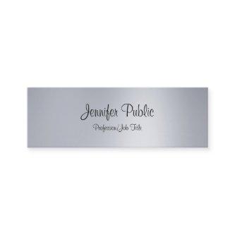 Stylish Handwritten Script Modern Silver Trendy Mini