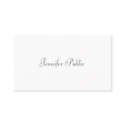 Stylish Handwritten Script Modern Sleek White Cool