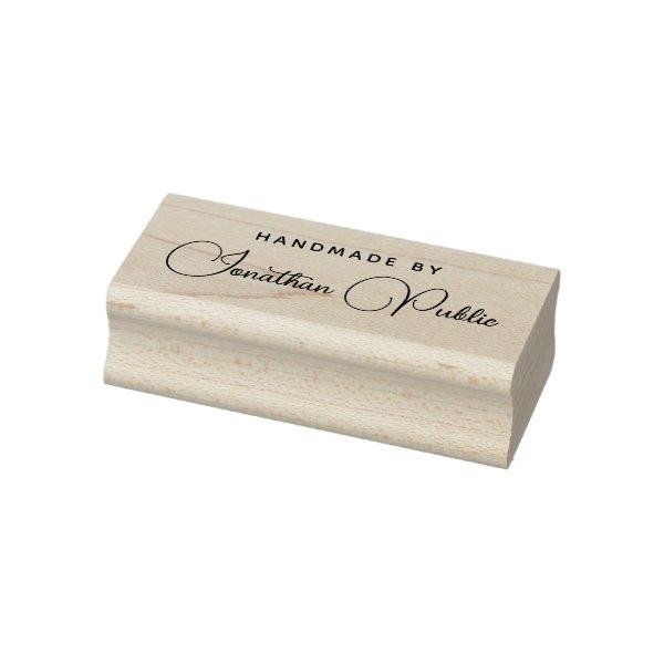Stylish Handwritten Script Name Template Handmade Rubber Stamp