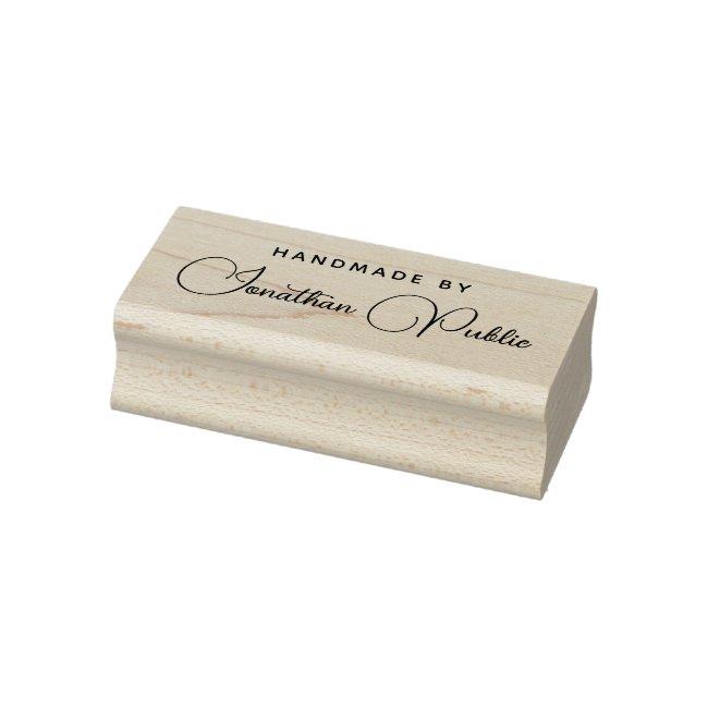Stylish Handwritten Script Name Template Handmade Rubber Stamp