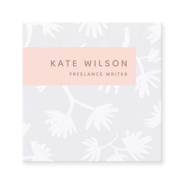 Stylish Light Gray Hand Drawn Floral Pattern Square