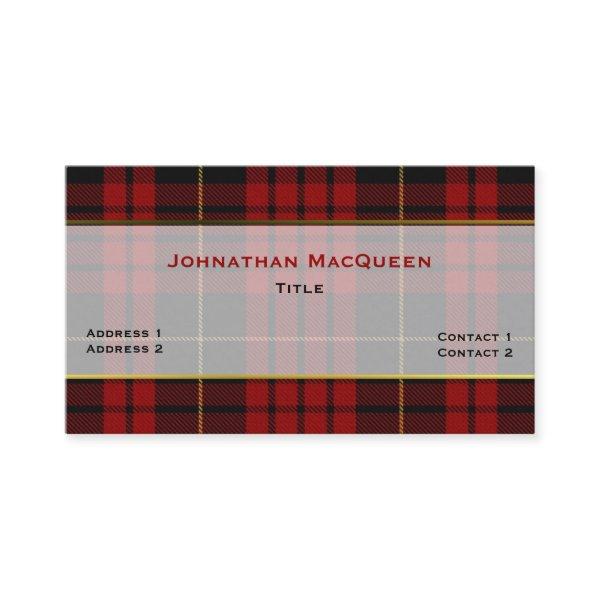 Stylish MacQueen Clan Plaid Custom
