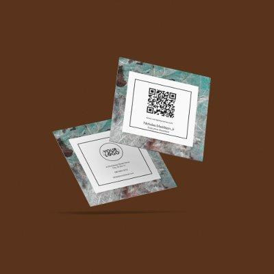 Stylish Marble Abstract Modern Grunge Mint Square
