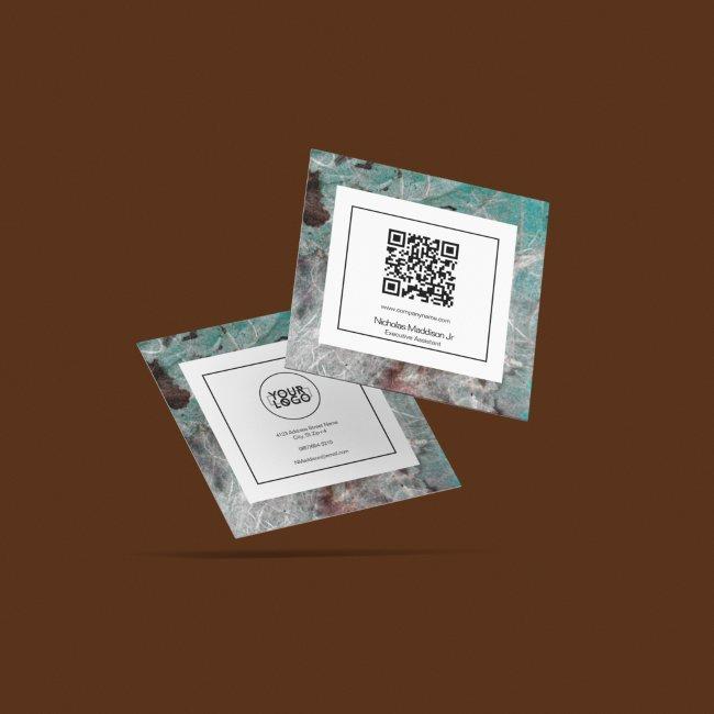 Stylish Marble Abstract Modern Grunge Mint Square
