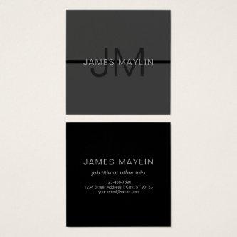 Stylish Masculine Dark Gray Name & Monogram