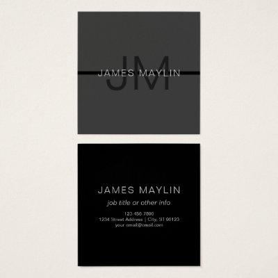 Stylish Masculine Dark Gray Name & Monogram