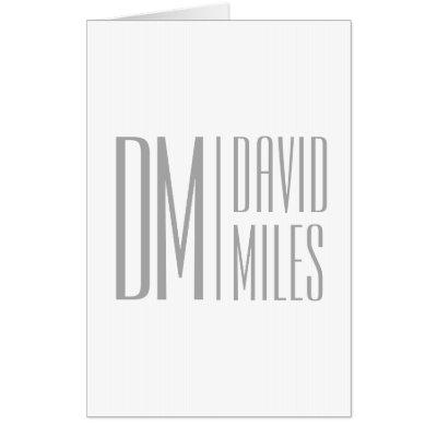 Stylish Minimal & Modern Grey Initials & Name Logo Card