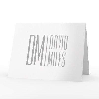 Stylish Minimal & Modern Grey Initials & Name Logo Card