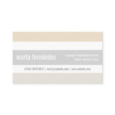 Stylish minimalist language translator card