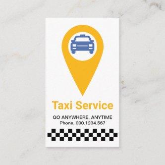 Stylish Minimalist Yellow Taxi Location Cab Driver