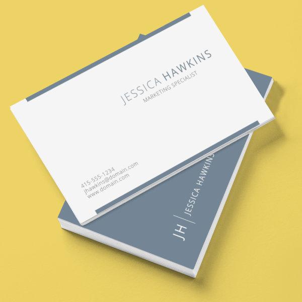 Stylish Modern Block Dusty Blue Professional