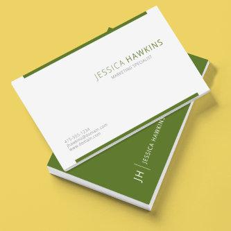 Stylish Modern Block Olive Green Professional