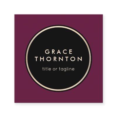 Stylish Modern Burgundy Professional Designer Square