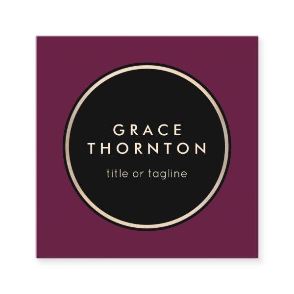 Stylish Modern Burgundy Professional Designer Square