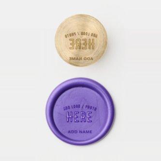 STYLISH MODERN CUSTOM ROYAL PURPLE VERIFIED BRAND WAX SEAL STAMP